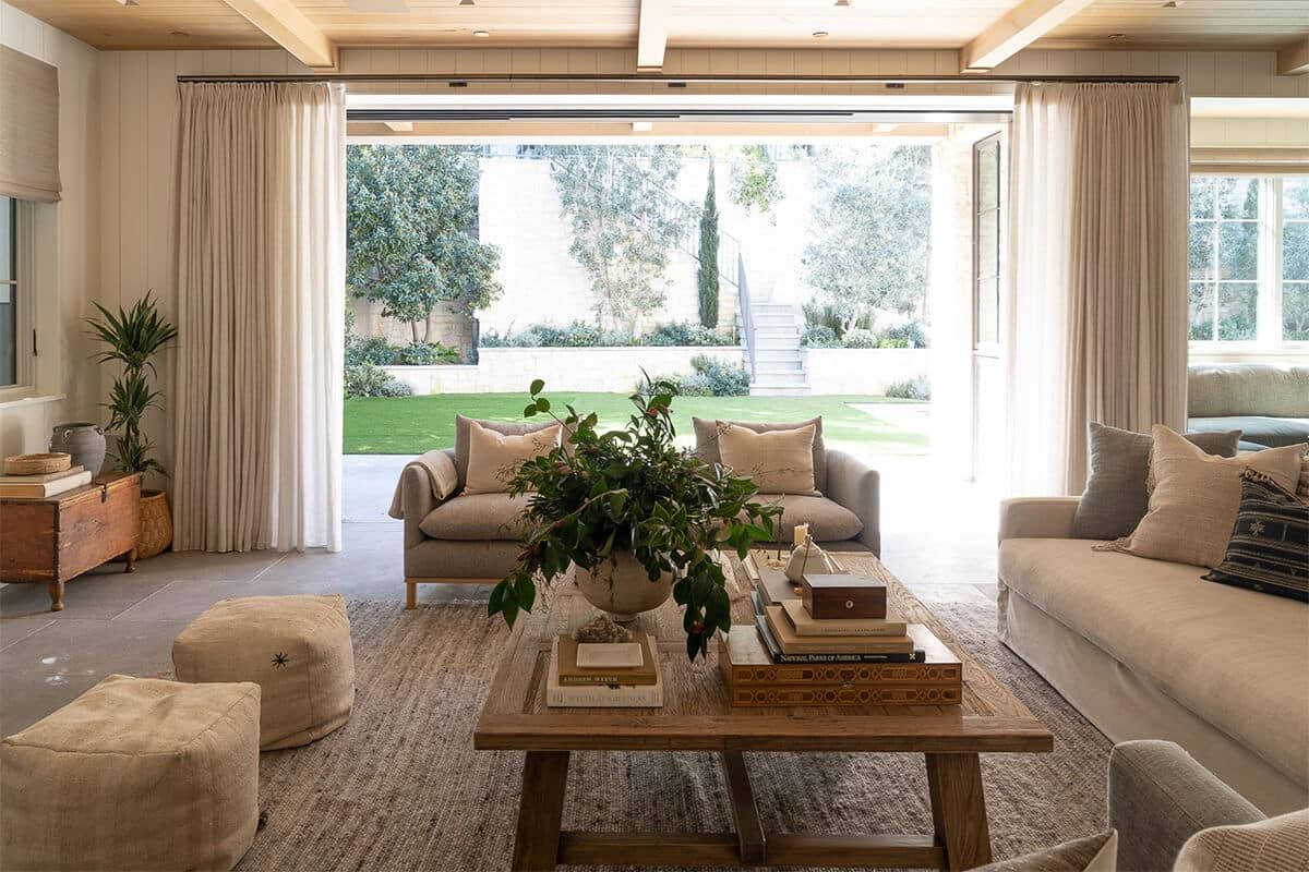 Great room opening to the lawn