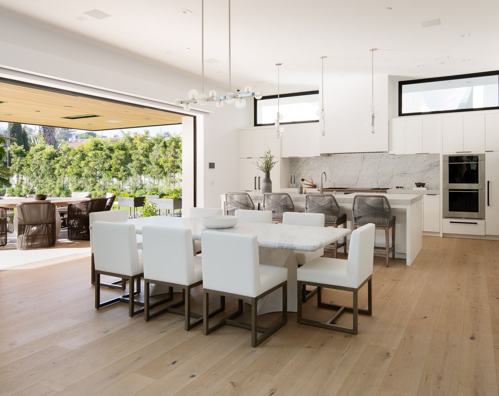 Dining room opening to the courtyard