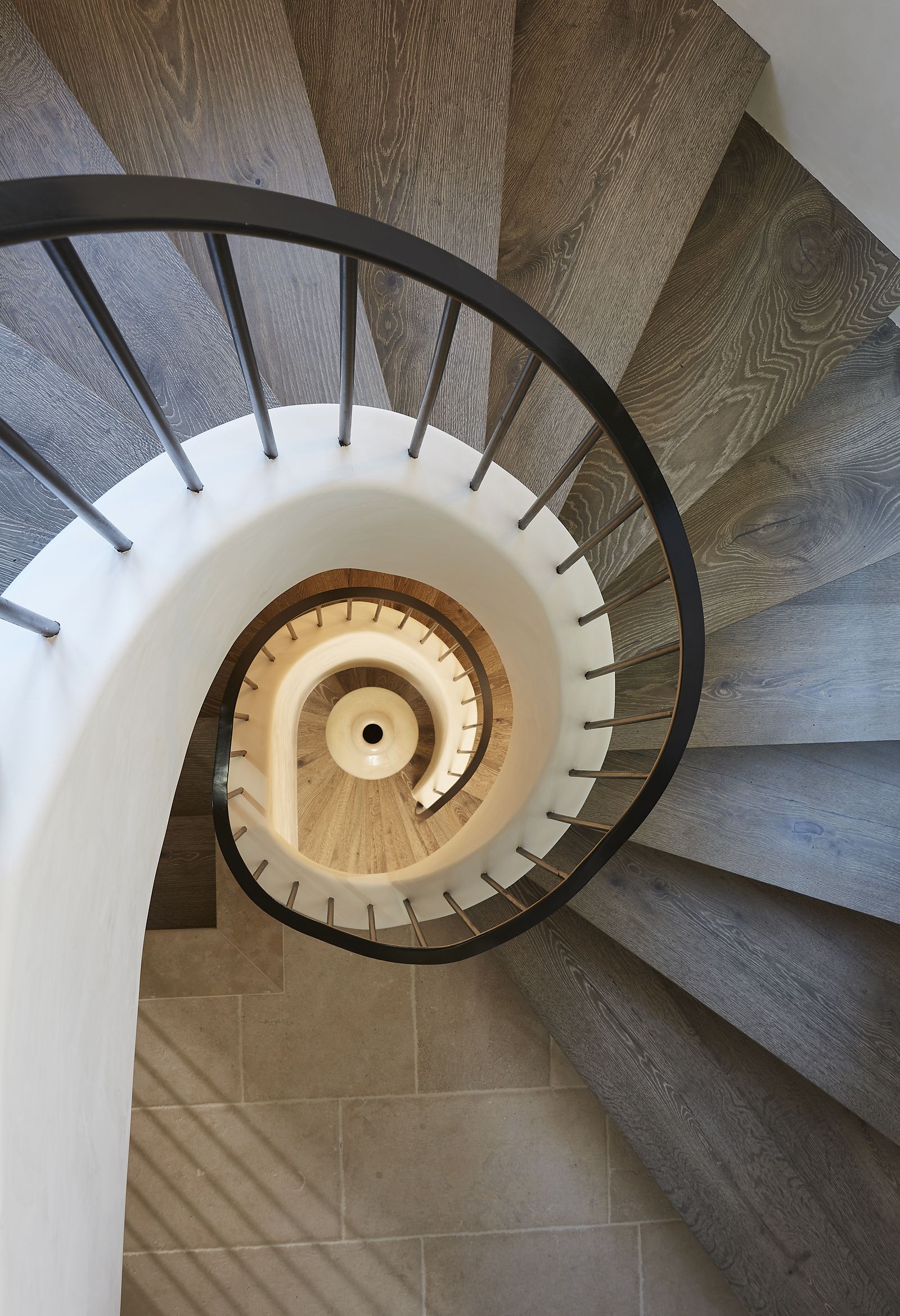 Spiral staircase seen from above